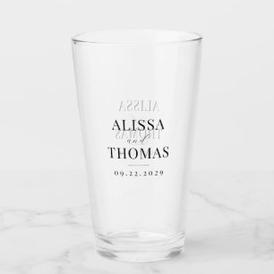 Minimalist Black and White Modern Wedding Glass