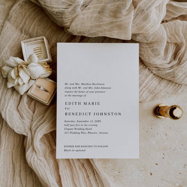 Minimalist Black and White Modern Wedding Invitation (Creator Uploaded)