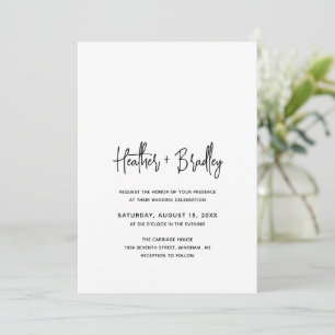 Minimalist Black and White Modern Wedding Invitation