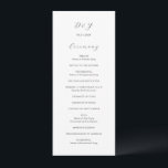 Minimalist Black and White Modern Wedding Program<br><div class="desc">Modern wedding program with your monogram and the headers in an elegant script.</div>