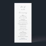 Minimalist Black and White Modern Wedding Program<br><div class="desc">Modern wedding program with your monogram and the headers in an elegant script.</div>