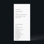 Minimalist Black and White Modern Wedding Program<br><div class="desc">Elegant black and white wedding program featuring a simple and minimal layout.  The left alignment gives this classic wedding program a modern element.  A minimal design that is great whether you are having a casual or a traditional / formal wedding.</div>