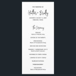 Minimalist Black and White Modern Wedding Program<br><div class="desc">Modern wedding program featuring a simple design with your names in an elegant script typography and your event details in a minimalist sans serif font.  All design elements are in black and white.  This chic wedding program works well with any style of wedding.</div>