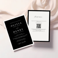 Minimalist Black and White Modern Wedding QR Code
