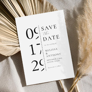 Minimalist Black and White Modern Wedding Save The Date