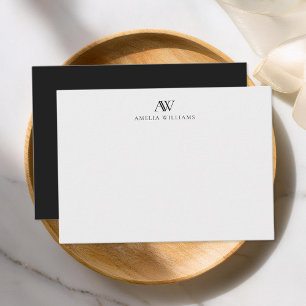 Minimalist Black and White Monogram Card
