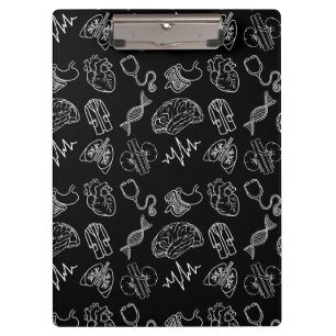 Minimalist Black and White Pattern Medical Icons  Clipboard