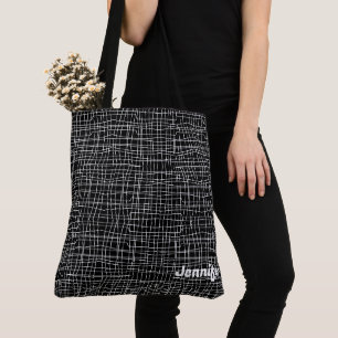 Minimalist Black and White Pattern Tote Bag