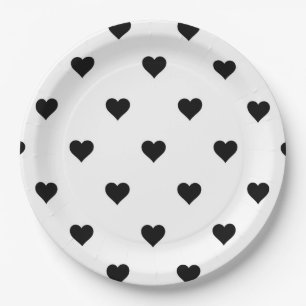 Minimalist Black and White Perfect for Couples Paper Plate