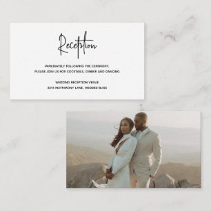 Minimalist Black and White Photo Modern Wedding Enclosure Card
