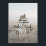 Minimalist Black and White Photo Modern Wedding Program<br><div class="desc">Modern wedding program featuring a simple design with your names in an elegant script typography and your event details in a minimalist sans serif font over your favourite photo. The design has a sheer overlay to allow the text to show up over your picture and may be removed in the...</div>