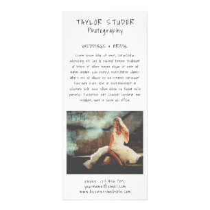 Minimalist Black and White Photography Price List Rack Card