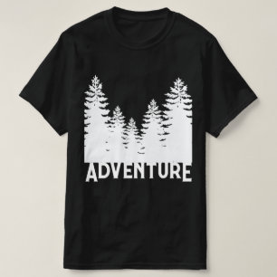 Minimalist black and white pine tree Adventure  T- T-Shirt