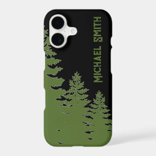 Minimalist black and white pine tree silhouette