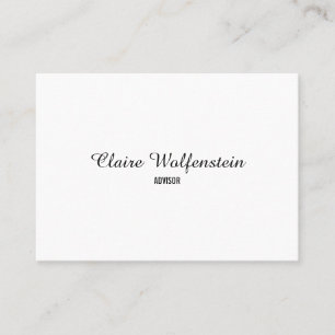 Minimalist Black and White Professional Script Business Card