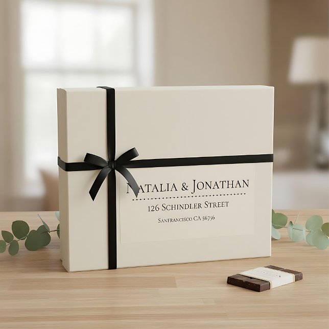 Minimalist Black and white Return Address Label (Creator Uploaded)