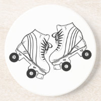Minimalist Black And White Roller Skates Drawing 