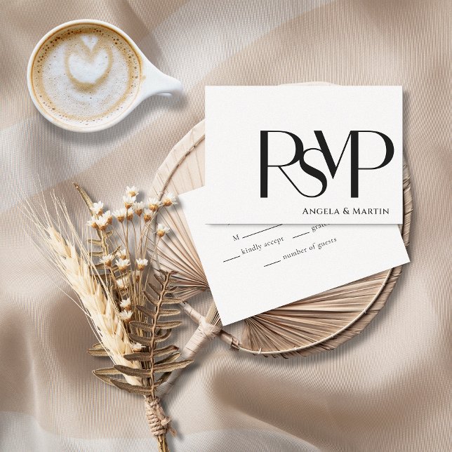 Minimalist Black and White RSVP Card (Creator Uploaded)
