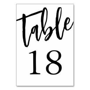 Minimalist Black and White Table 18 Table Number 