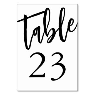 Minimalist Black and White Table 23 Table Number 