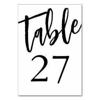 Minimalist Black and White Table 27 Table Number 