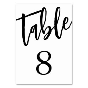Minimalist Black and White Table 8 Table Number 