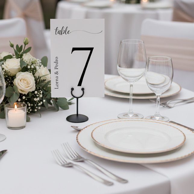 Minimalist Black and White Table Number Pedestal Sign (Creator Uploaded)