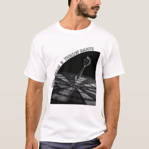 Minimalist black and white target darts design T-Shirt