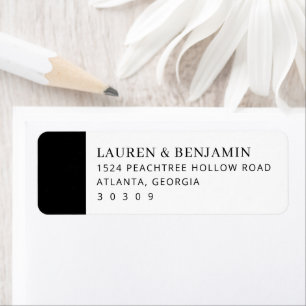 Minimalist Black and White Typographic Address Lab Return Address Label