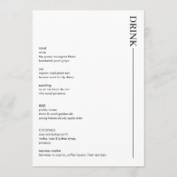 Minimalist Black and White Wedding Drinks 5x7