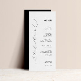 Minimalist Black and White Wedding Flat Menu 