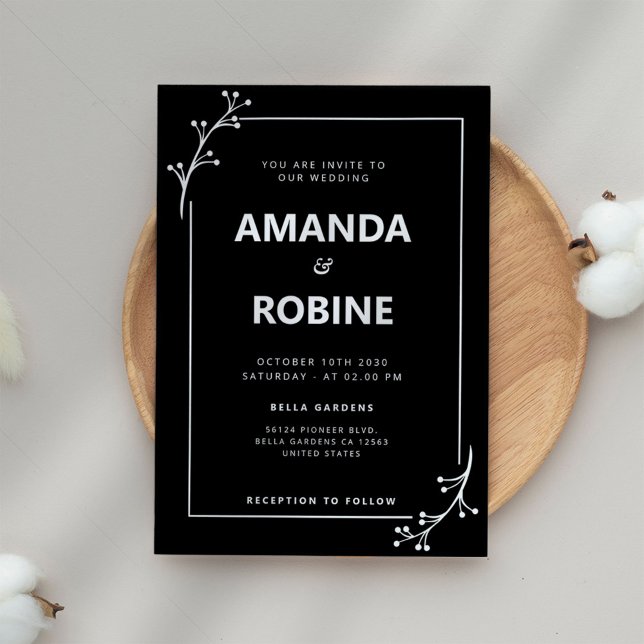 Minimalist Black and White Wedding Invitation (Creator Uploaded)
