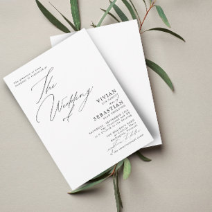 Minimalist Black and White Wedding  Invitation