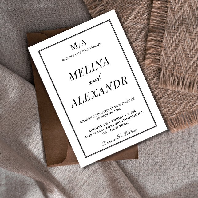 Minimalist Black and White wedding  Invitation (Creator Uploaded)