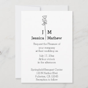 Minimalist Black and White Wedding Invitation