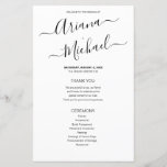 Minimalist Black and White Wedding Names Script Pr<br><div class="desc">Celebrate your wedding with our Minimalist Black and White Wedding Names Script Program. This easy-to-use and editable template allow you to personalise and customise every detail, making it truly your own. The design features modern script fonts for the names of the bride and groom, adding a touch of elegance and...</div>