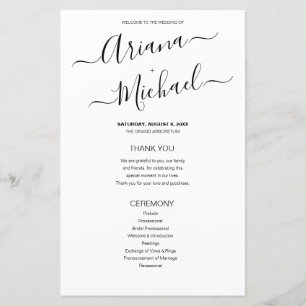 Minimalist Black and White Wedding Names Script Pr