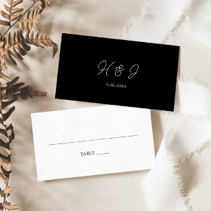 Minimalist Black and White Wedding  Place Card