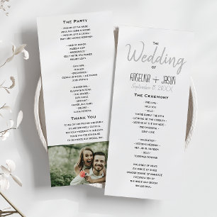 Minimalist Black and White Wedding Program