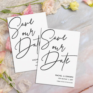 Minimalist Black and White Wedding RSVP Card