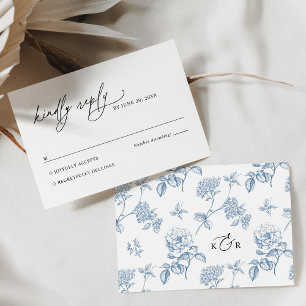 Minimalist Black and White Wedding RSVP Card
