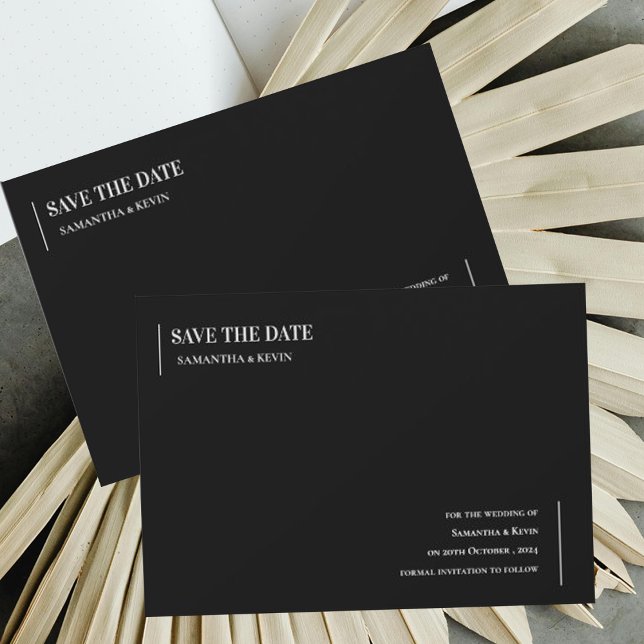 Minimalist Black And White Wedding Save The Date (Minimalist Black And White Wedding Save The Date)