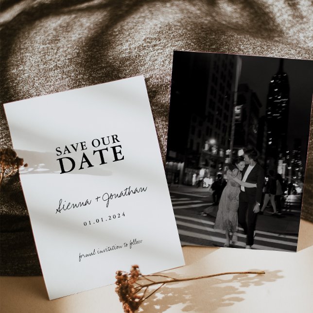Minimalist Black and White Wedding  Save The Date (Creator Uploaded)