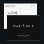 Minimalist Black and White Wedding Save The Date Announcement Postcard<br><div class="desc">Minimalist Black and White Wedding Save The Date Announcement Postcard</div>