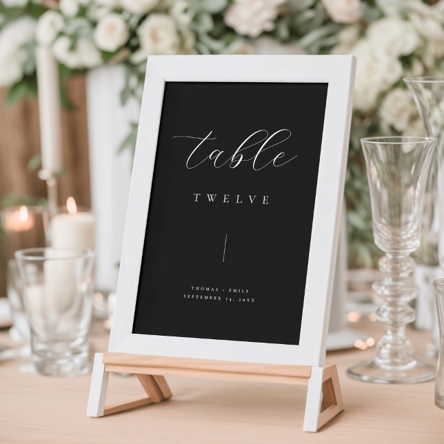 Minimalist Black and White Wedding Table Number (Creator Uploaded)