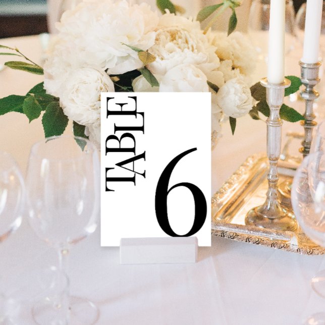 Minimalist black and white wedding table numbers (Creator Uploaded)