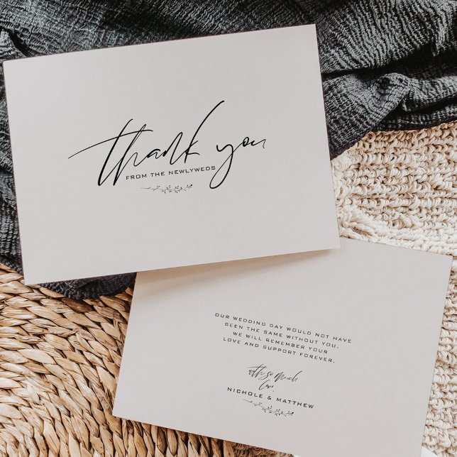Minimalist Black and White Wedding Thank You Card (Creator Uploaded)