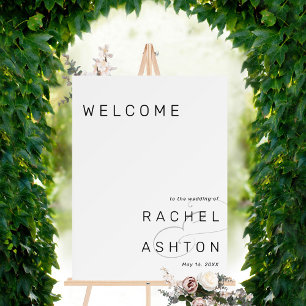 Minimalist Black and White Wedding Welcome Sign