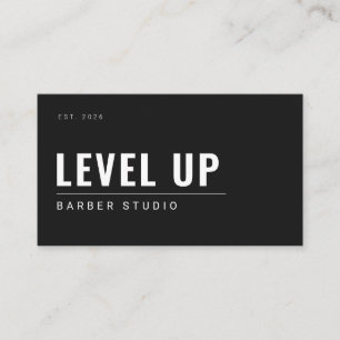 Minimalist Black Barber Shop Business Card