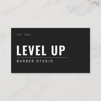 Minimalist Black Barber Shop Business Card